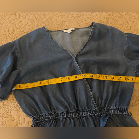 LC Lauren Conrad Blue Chambray Denim Ruffle Dress, Size S - Picture 8 of 12